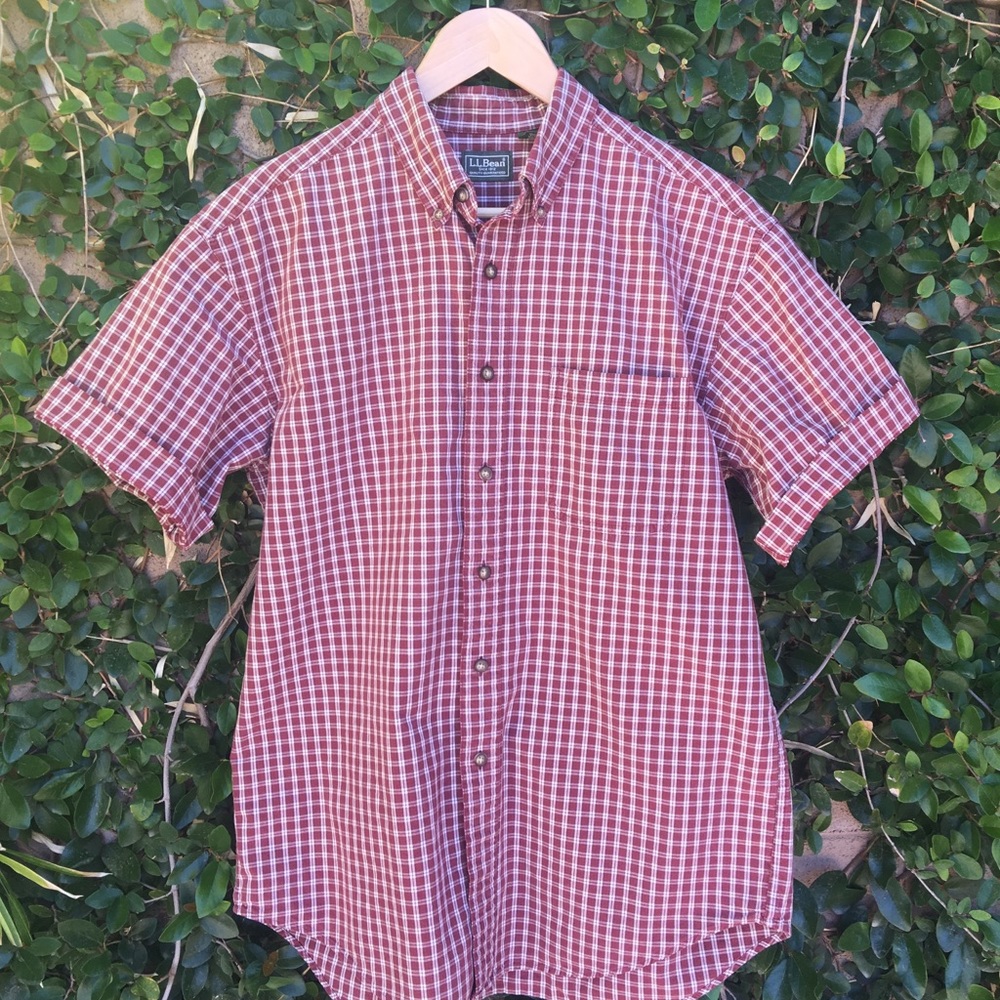 L.L. Bean Men’s Short Sleeve Plaid Shirt